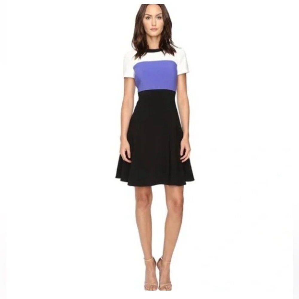NWT Kate Spade Jazz Things Up Colorblock Crepe Flip Dress Black Blue Size 2